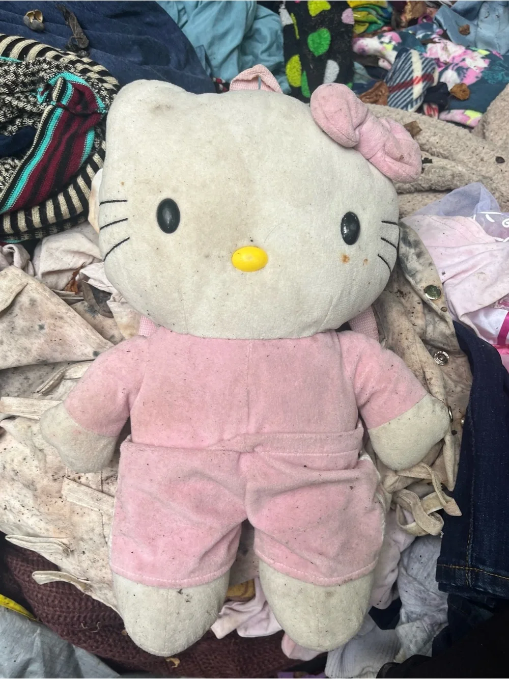 Hello Kitty Pink Plush Backpack Bag with Bow